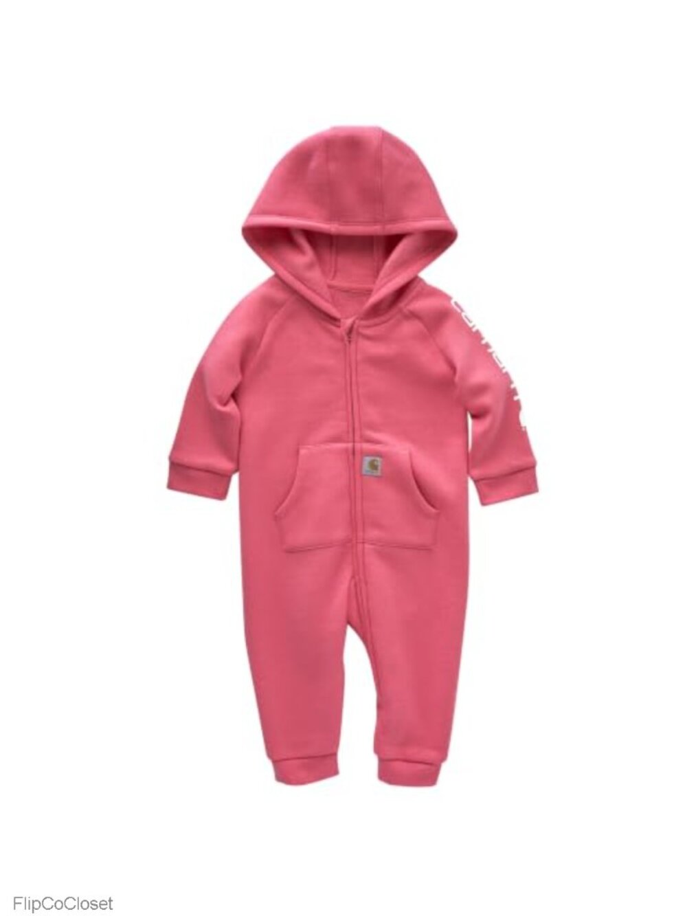 Baby Girls Fleece Coverall Hooded Zip Front Overall
